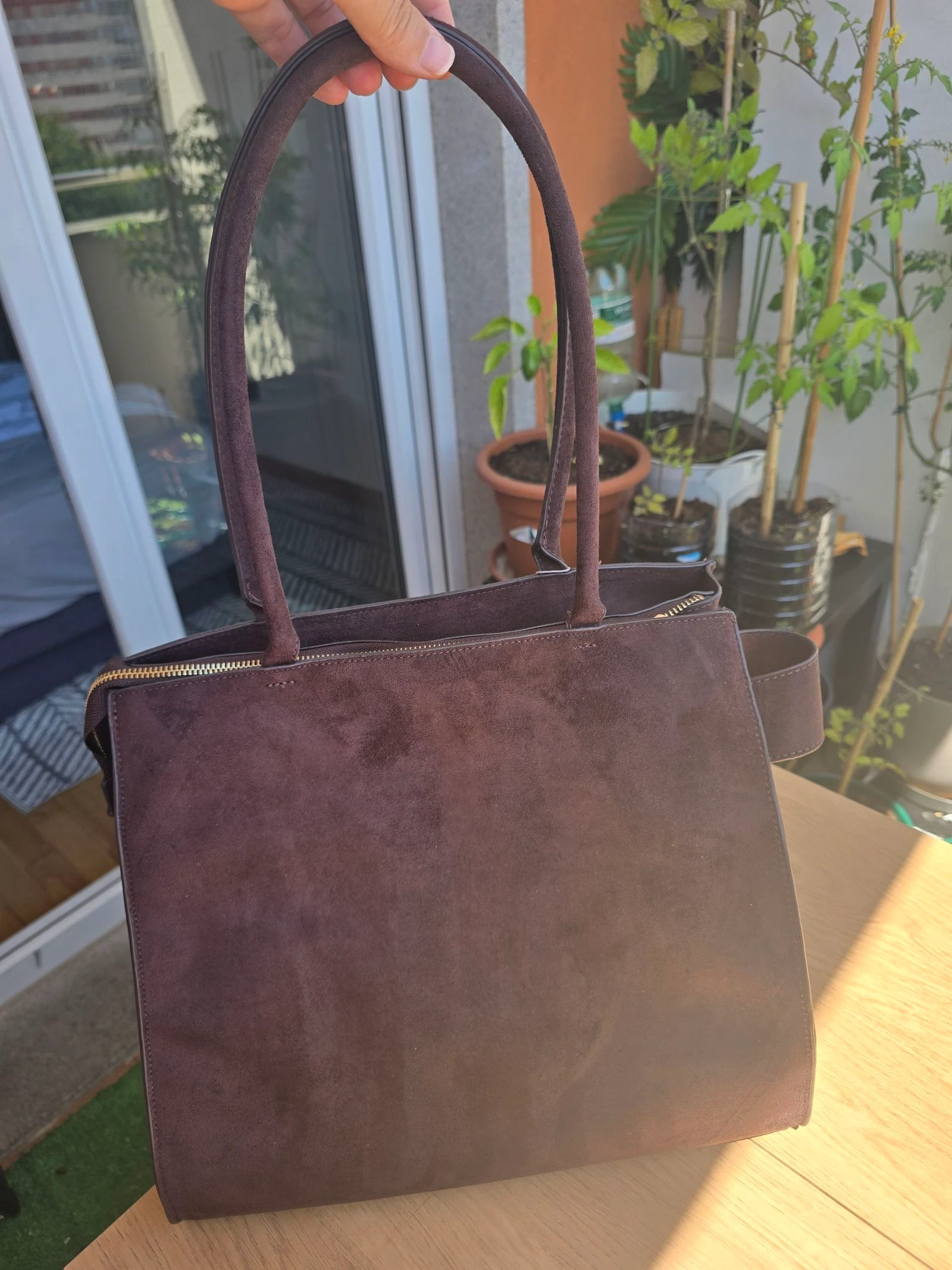 Sac Shopper Effet Daim avec Boucle de Ceinture Stradivarius Neuf Avec Étiquette – photo 2